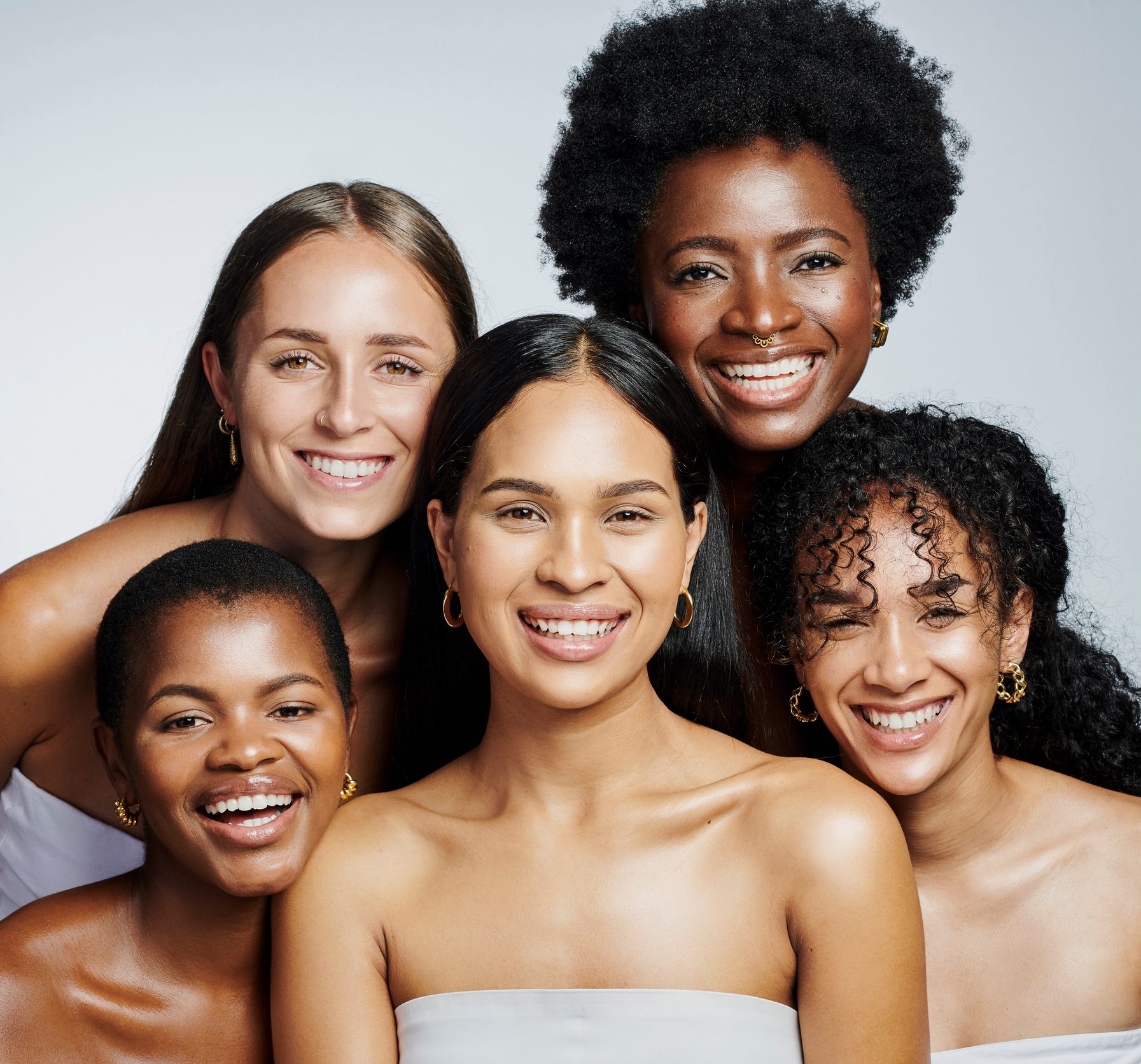 Diverse women with joyful expressions