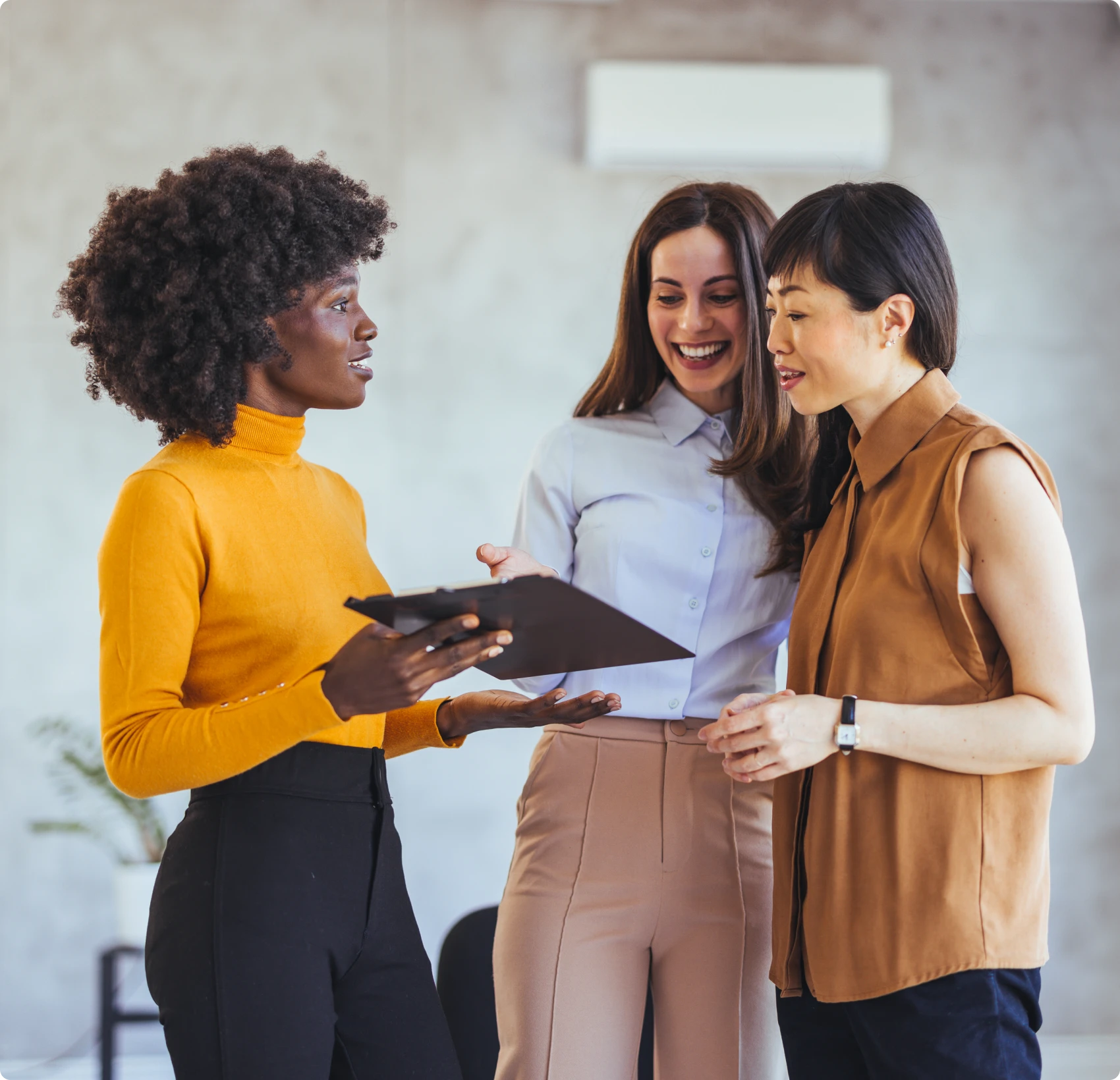 Team meeting with digital tablet